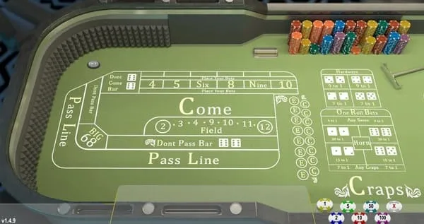 クラップスのプレイ画面